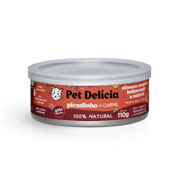 Ração Úmida Pet Delícia Gatos Picadinho de Carne 110 g